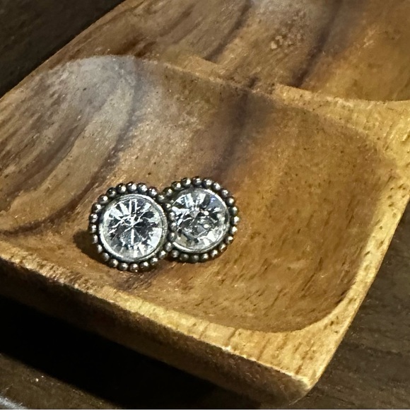 Brighton Silver Crystal Stud Earrings - Picture 3 of 5